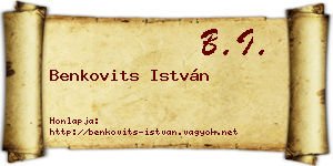 Benkovits István névjegykártya