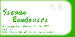 istvan benkovits business card